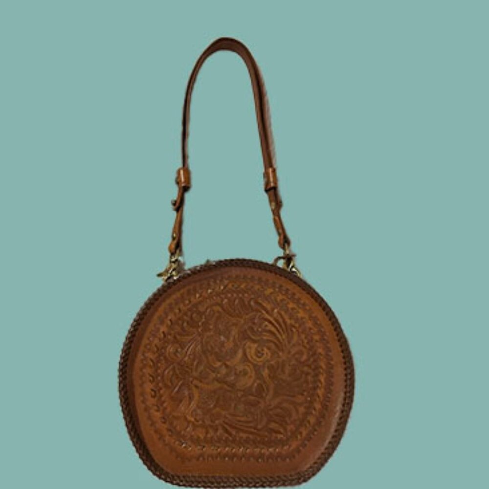 Mary Alice Palmer Rodeo Leather Purse with Pink Suede Lining